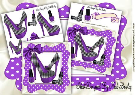 Purple/black Polkadot Shoes with Access 8x8 Mini Kit