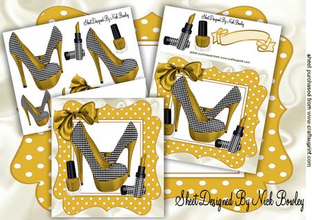 Gold/black Polkadot Shoes with Access 8x8 Mini Kit
