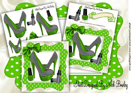 Green/black Polkadot Shoes with Access 8x8 Mini Kit