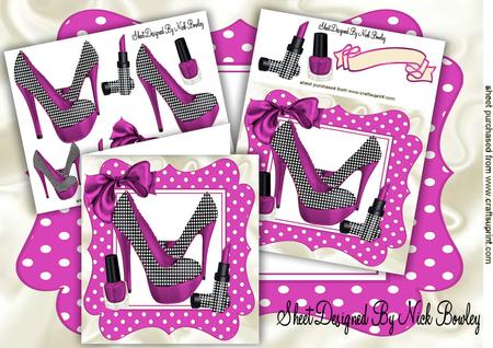 Pink/black Polkadot Shoes with Access 8x8 Mini Kit