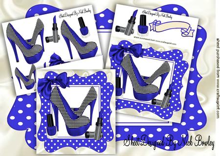 Blue/black Polkadot Shoes with Access 8x8 Mini Kit