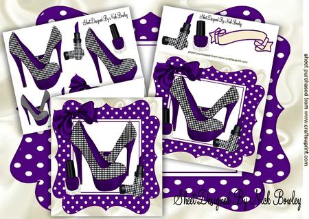 Dark Purple Polkadot Shoes with Access 8x8 Mini Kit
