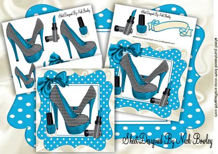 Bright Blue Polkadot Shoes with Access 8x8 Mini Kit