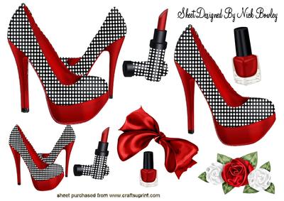 Red/black Polka Dot Shoes with Access A4