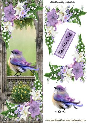 Pretty Bird in the Garden Tall Dl