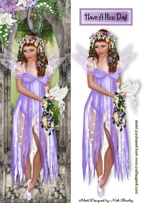 Pretty Faerie in Lilac in the Garden Tall Dl