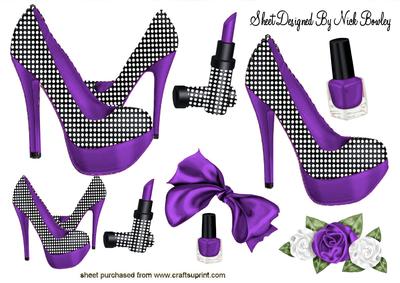 Purple Polkadot Shoes with Access A4