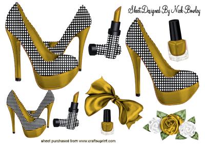 Gold Polka Dot Shoes with Access A4