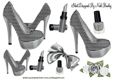 Silver Polka Dot Shoes with Access A4