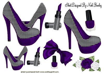 Dark Purple Polka Dot Shoes with Access A4