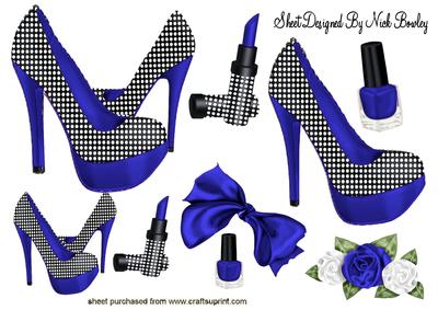 Blue Polka Dot Shoes with Access A4