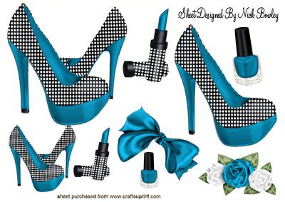Bright Blue Polka Dot Shoes with Access A4