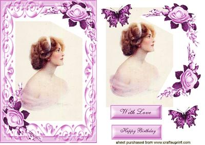 Beautiful Vintage Lady in Pretty Frame