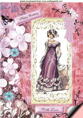 Elegant Lady in Pretty Frame A4 Topper