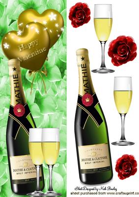 Balloons, Roses and Champagne Tall Dl