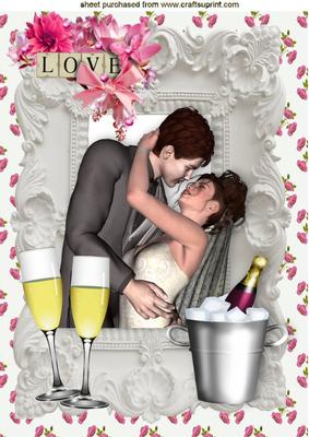 Love & Marriage with Champagne A4