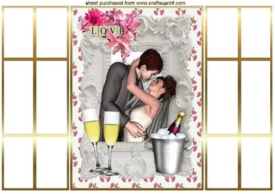Love & Marriage with Champagne French Gatefold