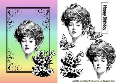 Pretty Sketch of a Lady in Lovely Frame