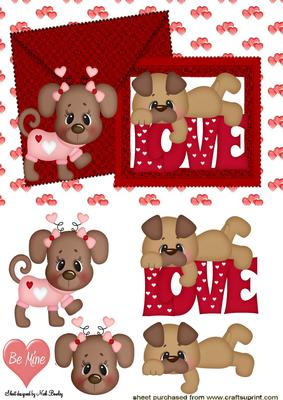 Love Puppies on a Card & Envelope