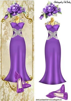 Pretty Purple Roses with Evening Dress and Shoes Tall Dl