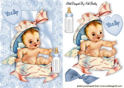It's a Boy! Reaching for His Bottle