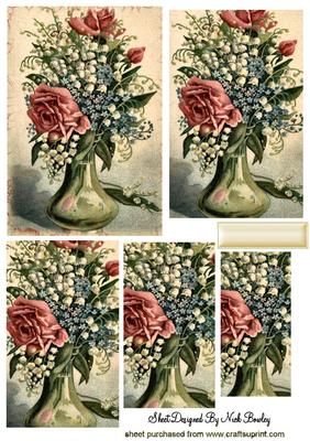 Vintage Flowers in a Vase Pyramids