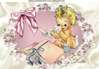 Naughty Baby Girl Ripping Pages from a Book A4