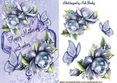 Happy Mothering Sunday Pretty Blue Roses