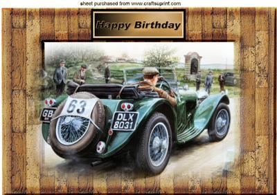 Taking a Ride in a Vintage Sports Car for Birthday A4