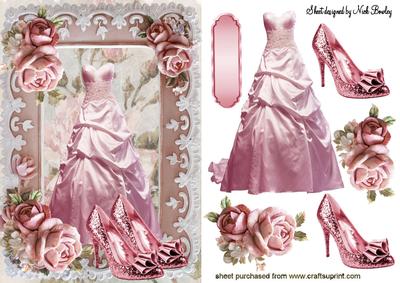 Pink Party Dress with Sparkle Shoes in Rose Frame