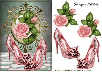 Pink Roses with Pink Sparkle Shoes