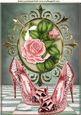 Pink Roses with Pink Sparkle Shoes A4