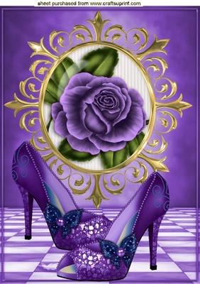 Purple Sparkle Shoes with Purple Roses A4