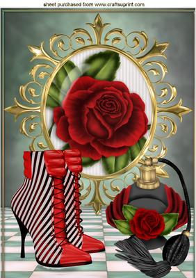 Red Rose with Perfume and Boots A4
