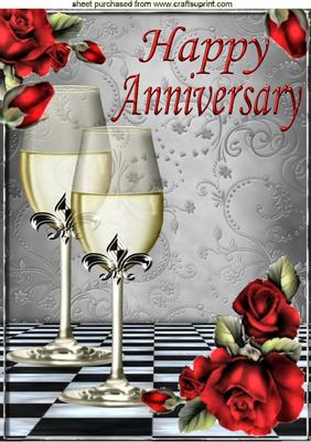 Red Roses and Champagne for a Anniversary A4