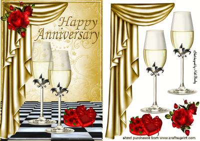 Gold Drapes Set the Mood Red Rose for Anniversary