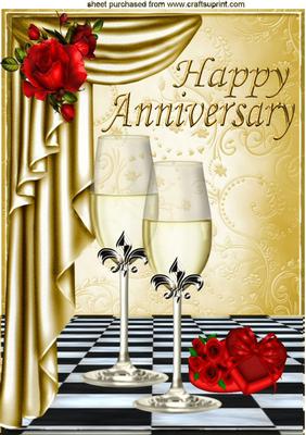 Gold Drapes Set the Mood, Red Rose for Anniversary A4