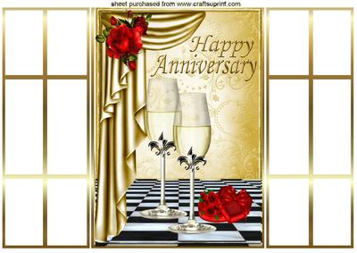 Gold Drapes, Red Rose Anniversary French Gatefol