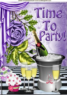 Celebration Time, Time to Party with Champagne A4