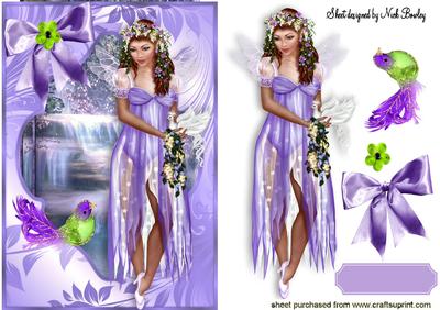 Pretty Faerie in Lilac with Little Bird
