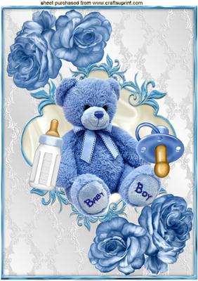 Blue Teddy for Baby Boy, with Bottle A4