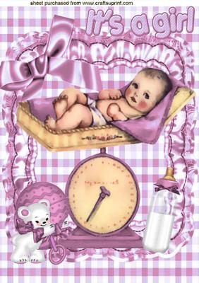 Oooh! I Wonder What I Weigh! Baby Girl in Pink A4