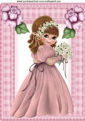Little Flower Girl in Pink A4