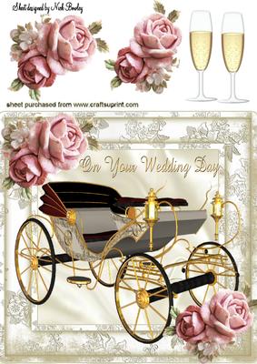 Your Gold Carriage Awaits for Mr & Mrs  -  8x8