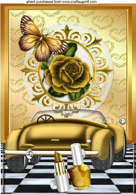 I Love My Gold Sports Car, with Rose and Lippy A4