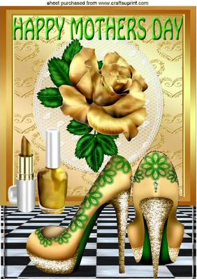 Gold Rose with Gold/green Shoes for Mum A4