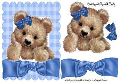 Cuddly Brown Bear with Blue Bow