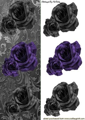 Black Roses with Purple Rose Tall Dl