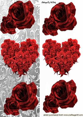 Heart and Red Roses Tall Dl