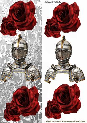 My Shining Knight! with Red Roses Tall Dl